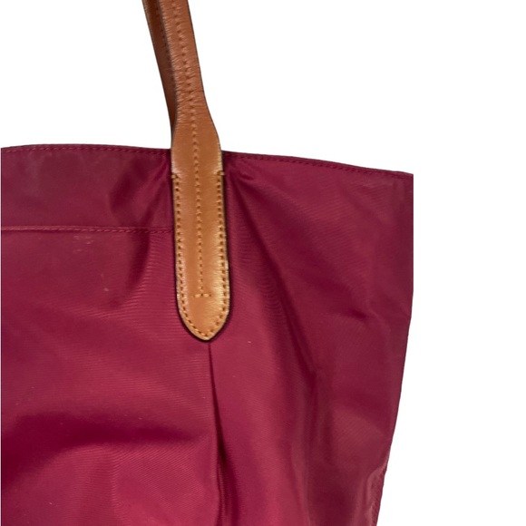 Tumi Nylon Tote Bag with‎ Leather Straps in Plum Burgundy Color - Picture 3 of 16